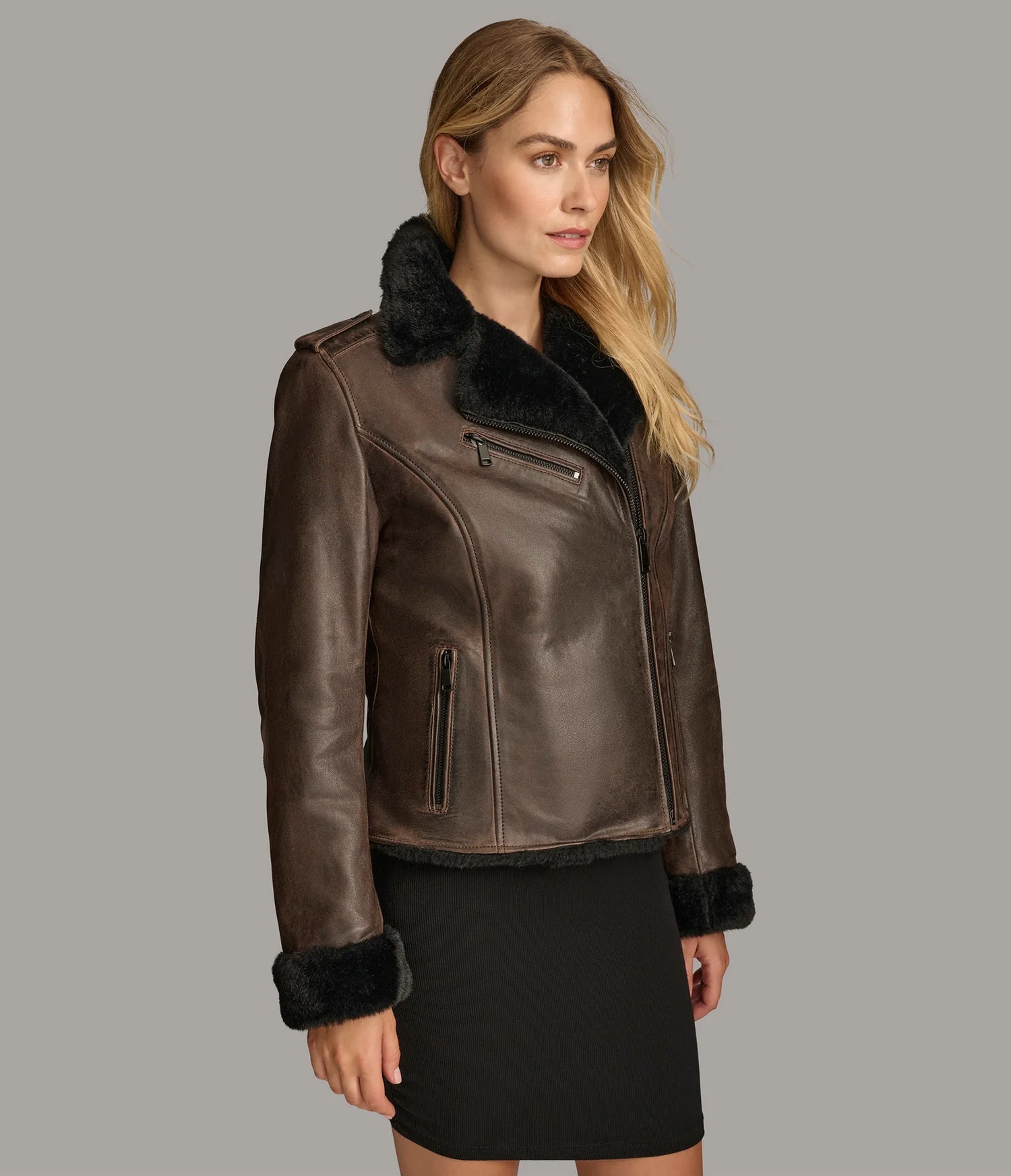 Oaklynn Faux Shearling Moto